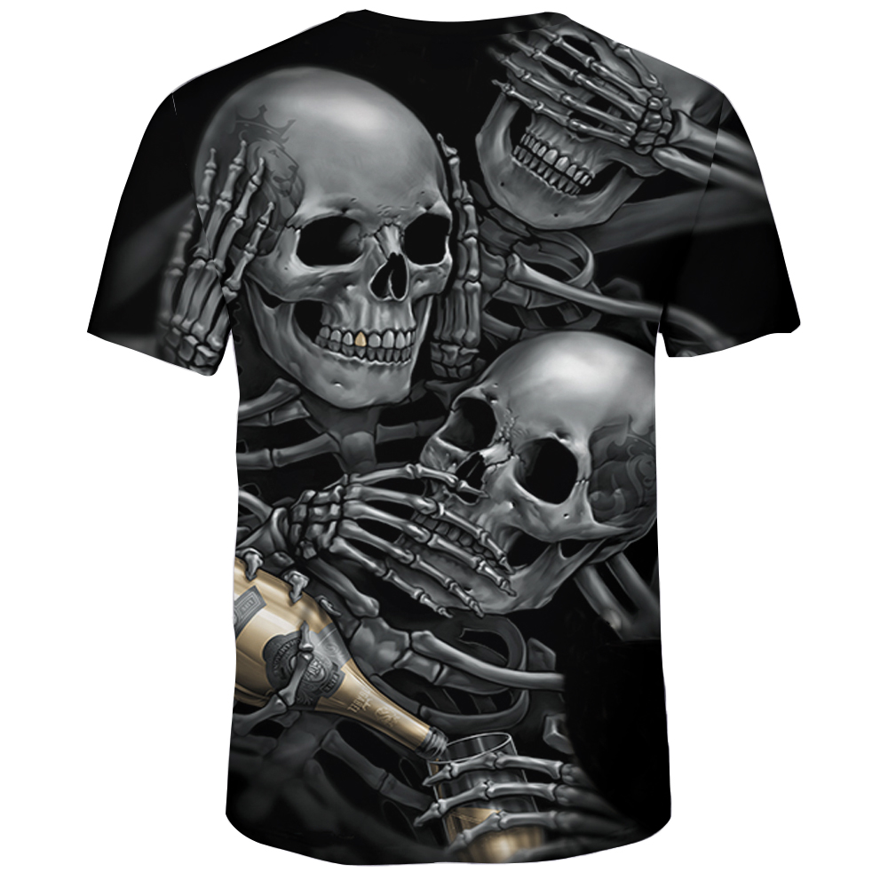 2018 Summer Novelty Skull 3D Printed Short T-Shirt