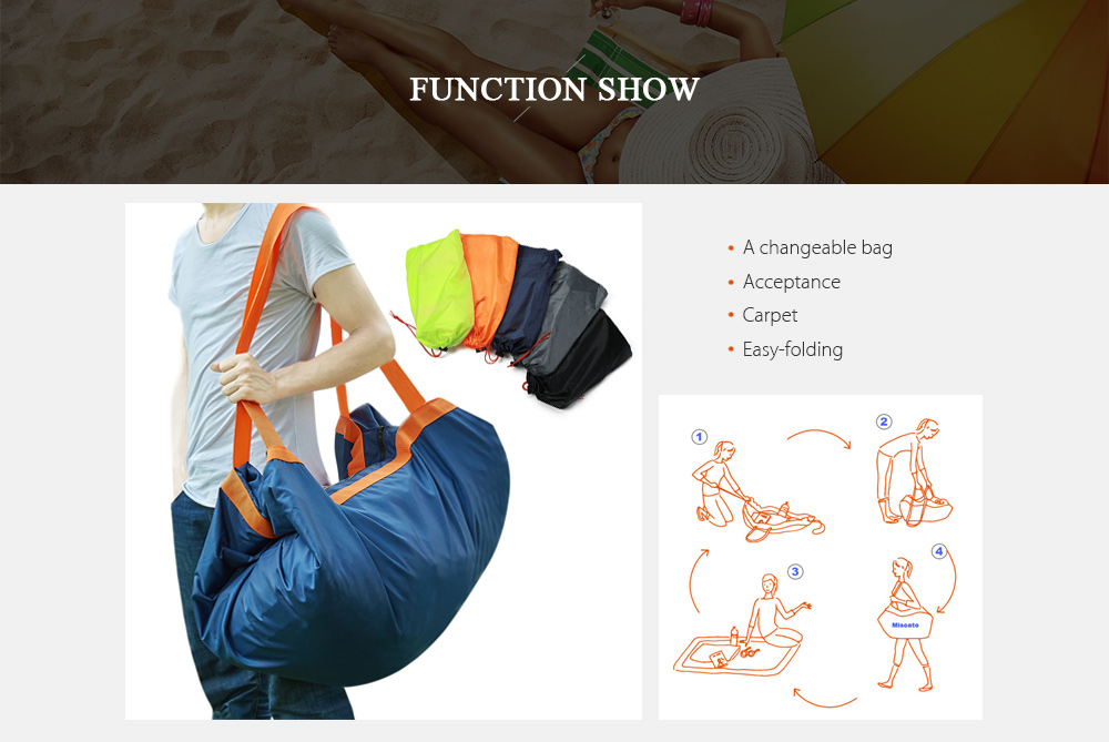 Multifunctional Outdoor Lightweight Water-resistant Carpet Portable Travel Beach Bag