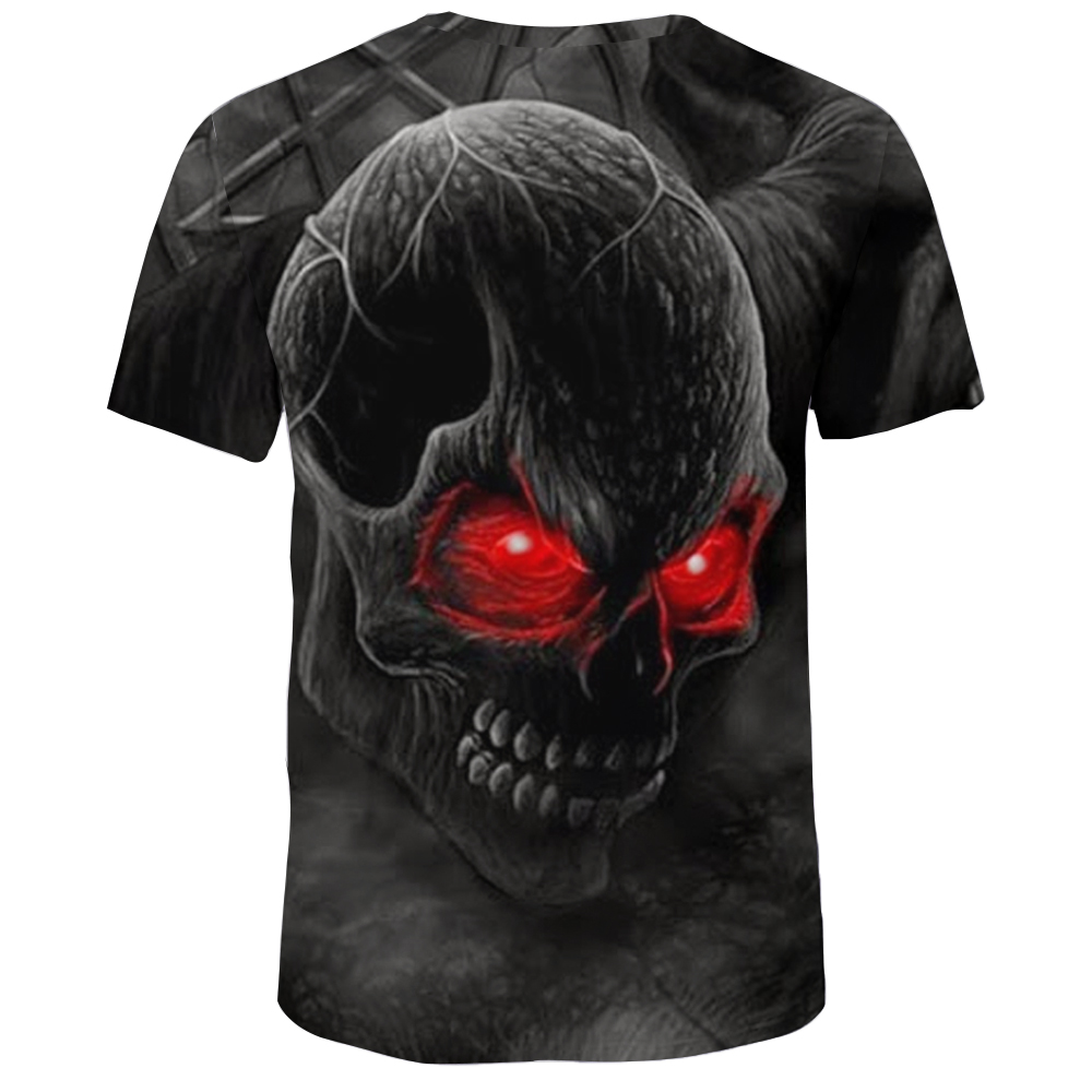 2018 Summer Fashion Personality Skull 3D Print Short T-Shirt