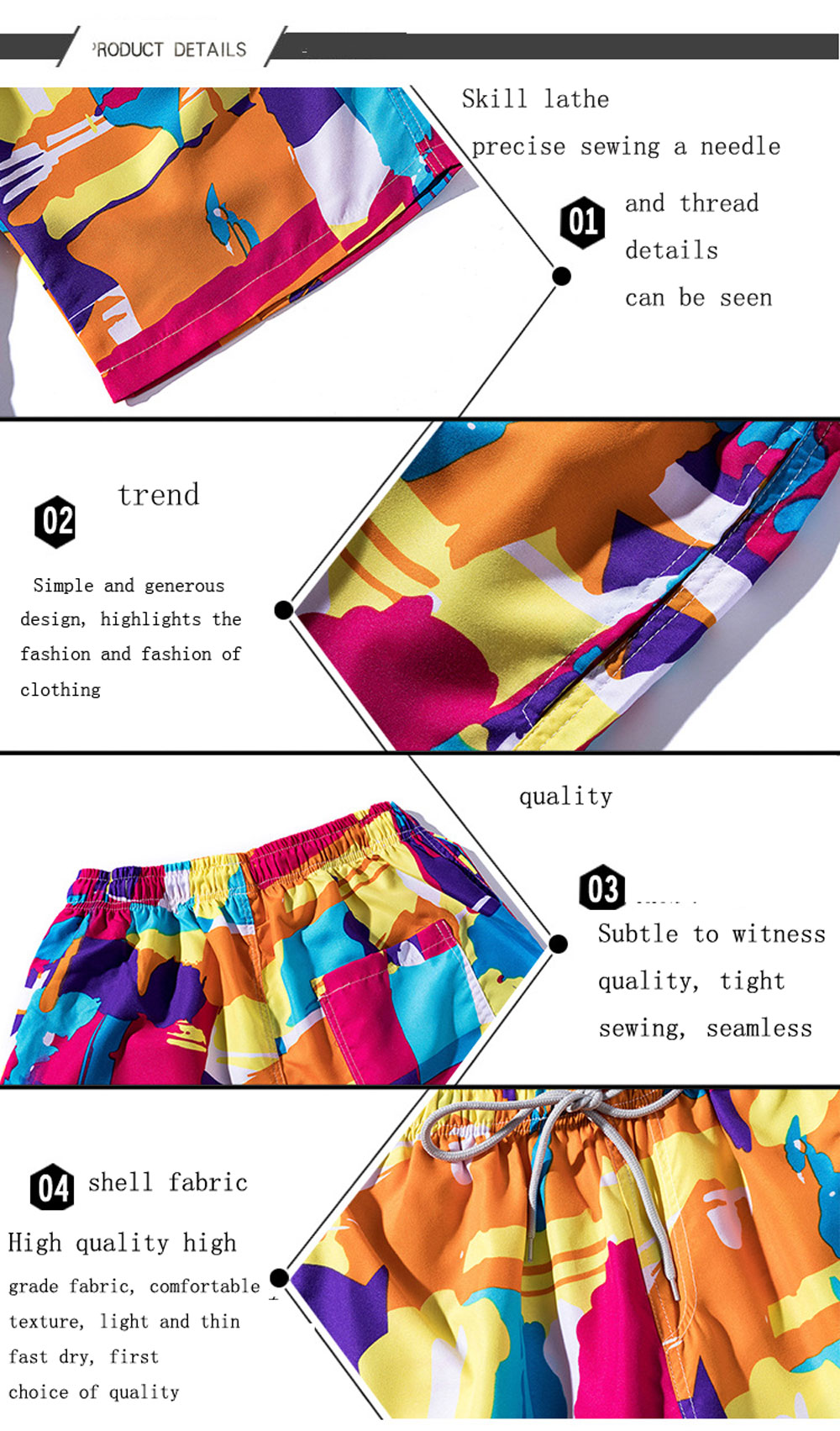 Summer Men's Fast Dry Pants Seaside Holiday Shorts Printed Swimming Beach Pants