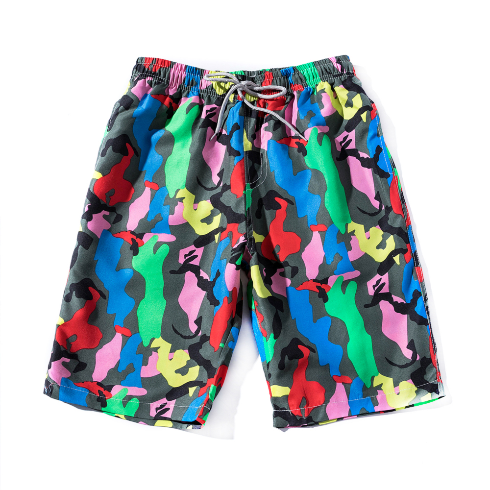 Summer Men's Fast Dry Pants Seaside Holiday Shorts Printed Swimming Beach Pants