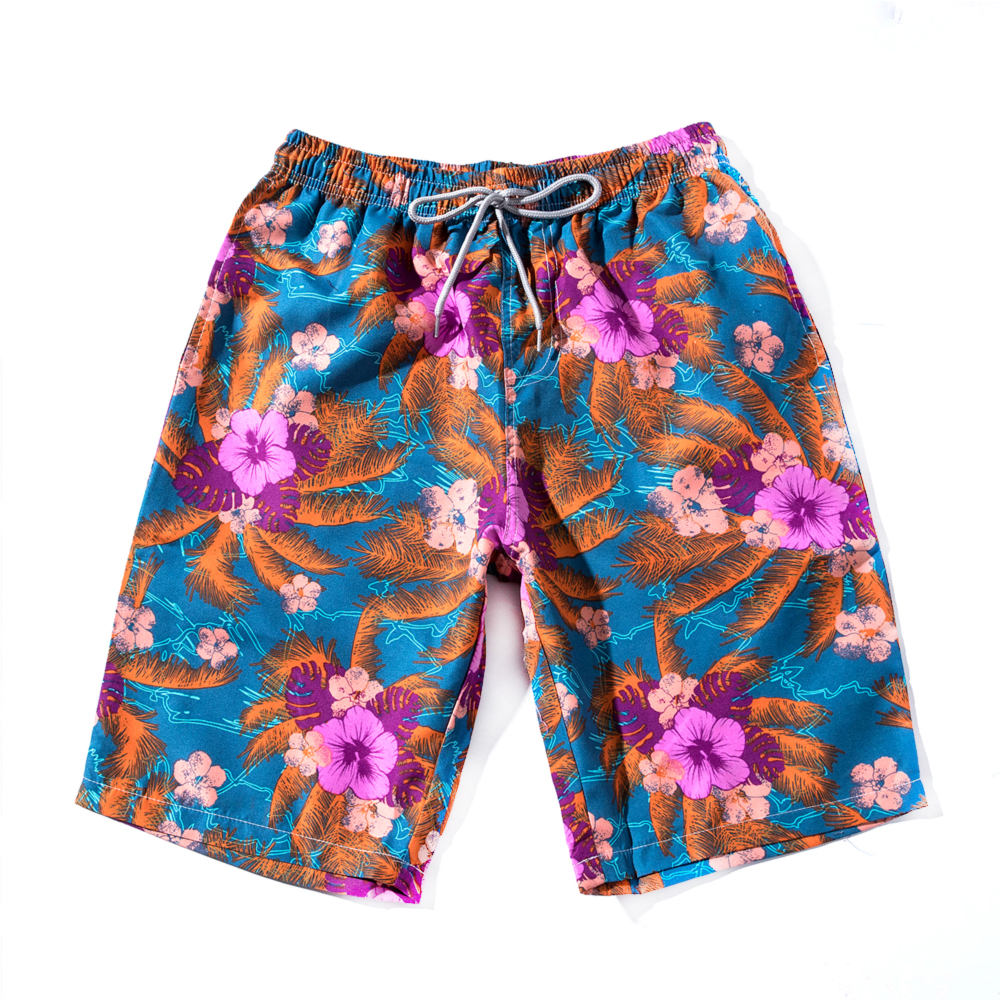 Summer Men's Fast Dry Pants Seaside Holiday Shorts Printed Swimming Beach Pants