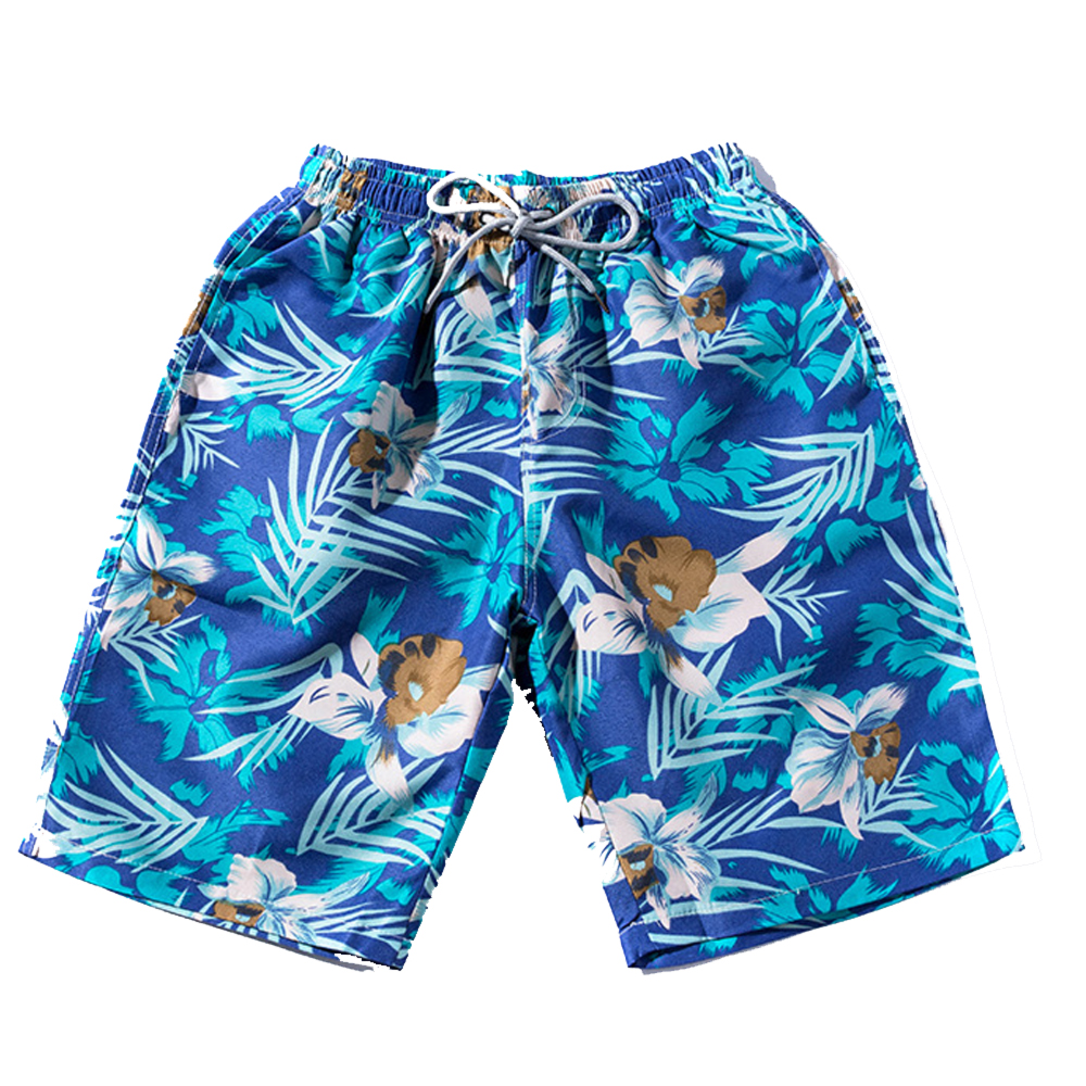 Summer Men's Fast Dry Pants Seaside Holiday Shorts Printed Swimming Beach Pants