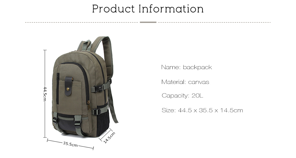 Trendy Outdoor Large Capacity Canvas Backpack for Men