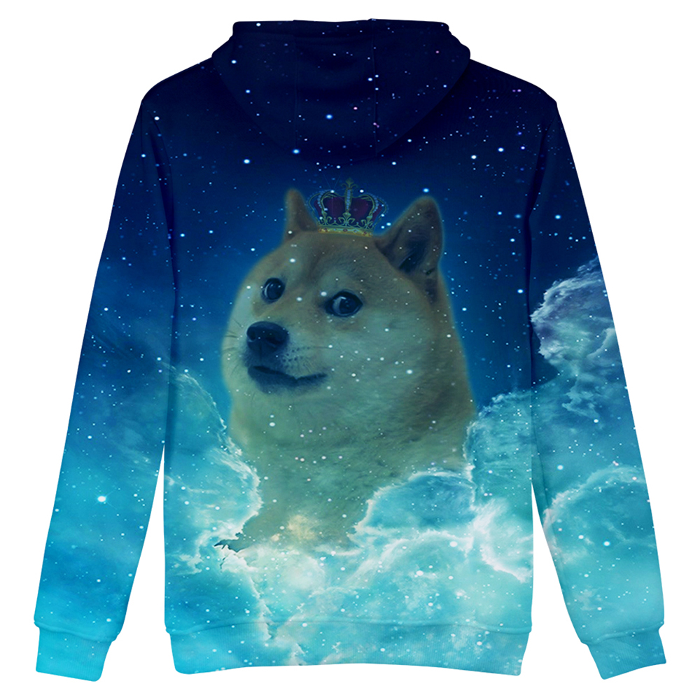 2018 New Starry Sky Crown Dog 3D Hoodie