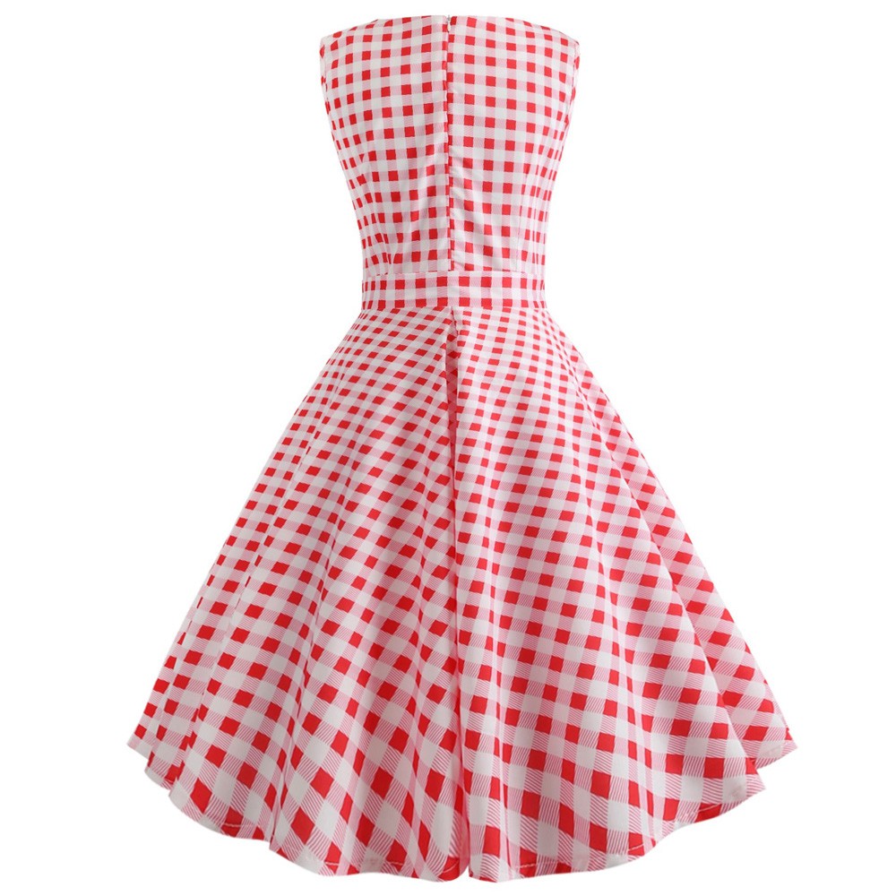 Hepburn Vintage Series Women Dress Spring And Summer Grenadine Stitching Dot Design Sleeveless Belt Retro Corset Dress