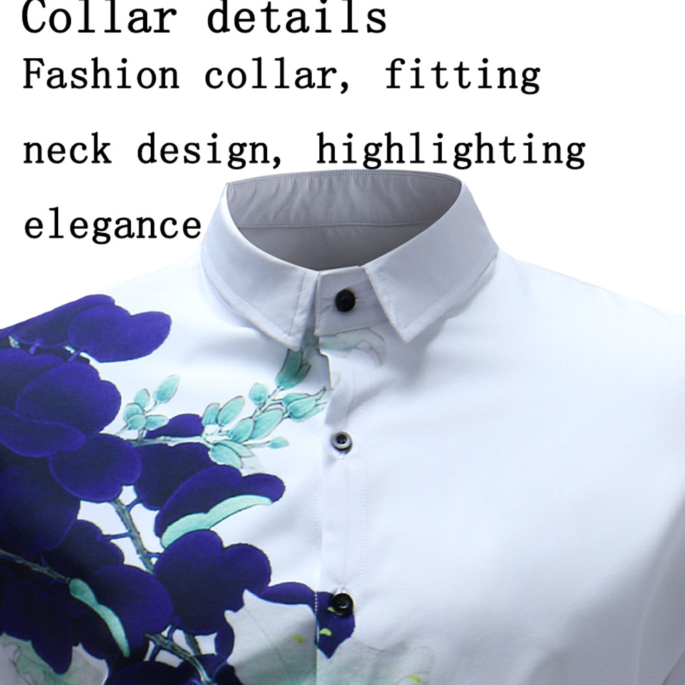 Men's Summer 3D Printed Short Sleeve Unique Flower Shirt