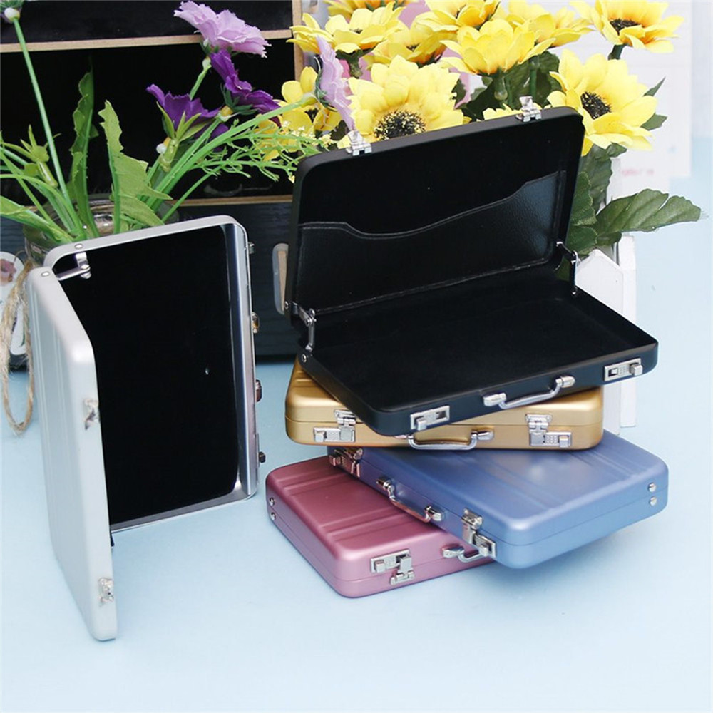 Mini Aluminum Safe Suitcase Briefcase Business Credit Bank Card Holder Box Case Mini Aluminum Safe Suitcase Briefcase Business Credit Bank Card Holder Box Case