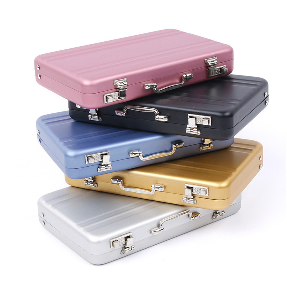Mini Aluminum Safe Suitcase Briefcase Business Credit Bank Card Holder Box Case Mini Aluminum Safe Suitcase Briefcase Business Credit Bank Card Holder Box Case