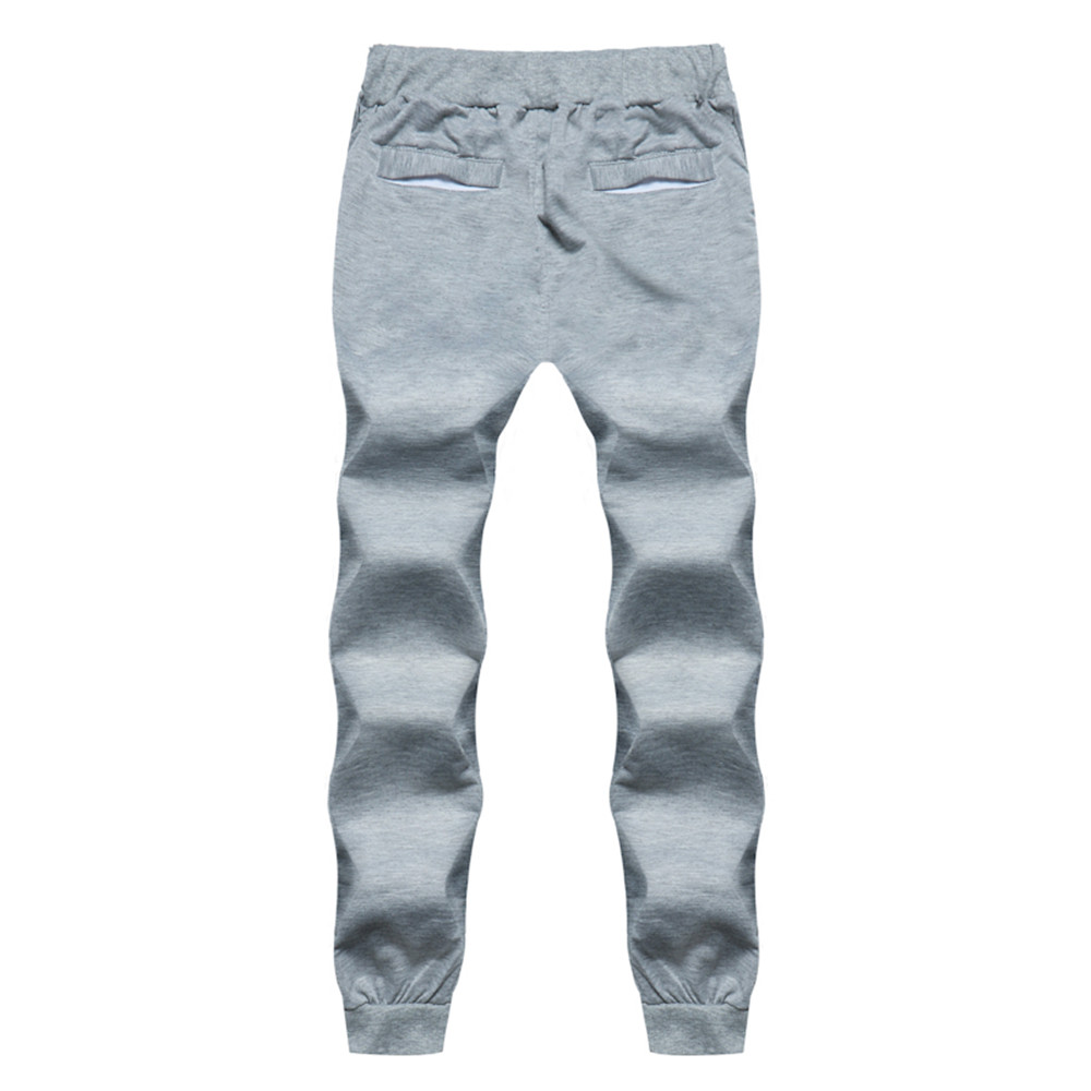 2018 New Men's Solid Color Rope Elastic Waistband Feet Harlan Casual Pants