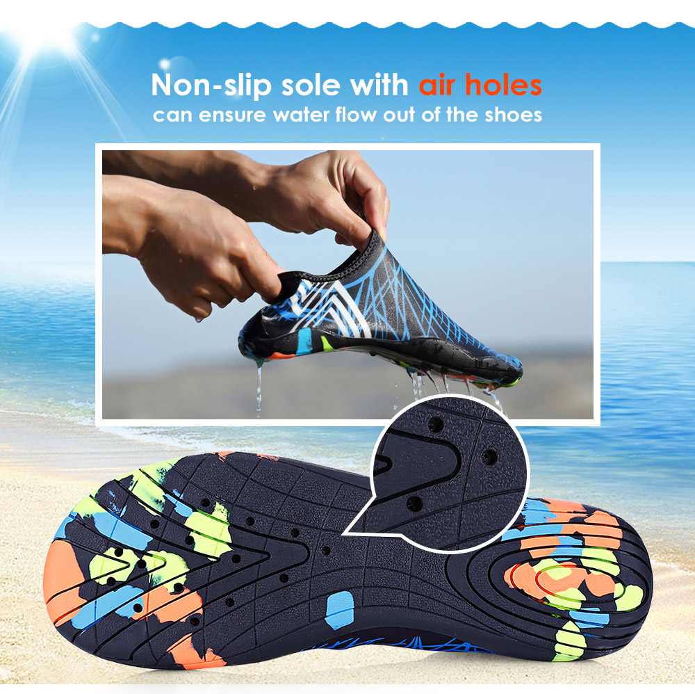 Outdoor Round Toe Quick-dry Breathable Flat Heel Slip-on Men Water Shoes