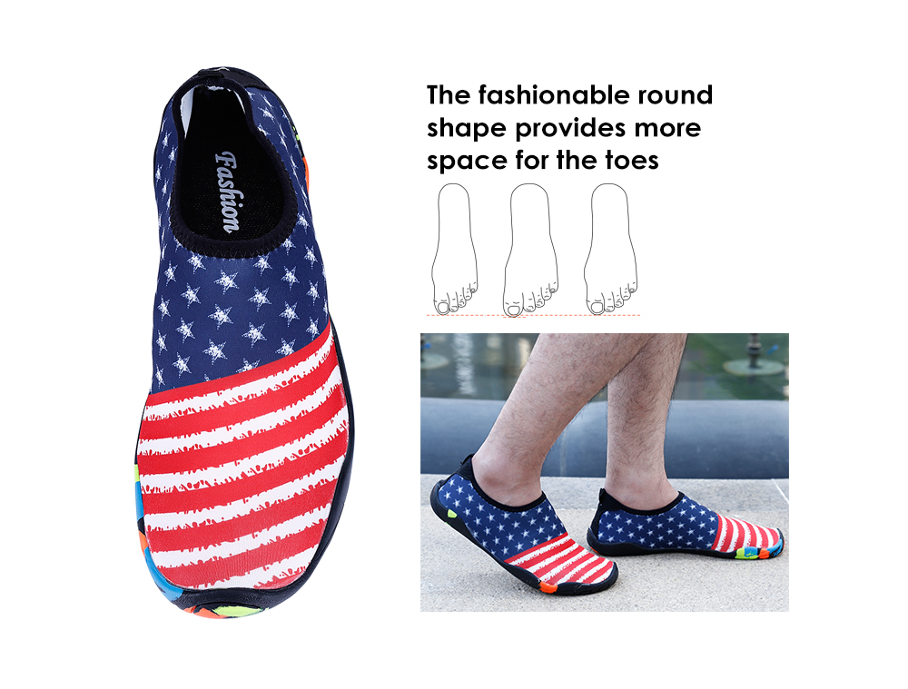 Outdoor Round Toe Quick-dry Non-slip Breathable Flat Heel Beach Men Water Shoes