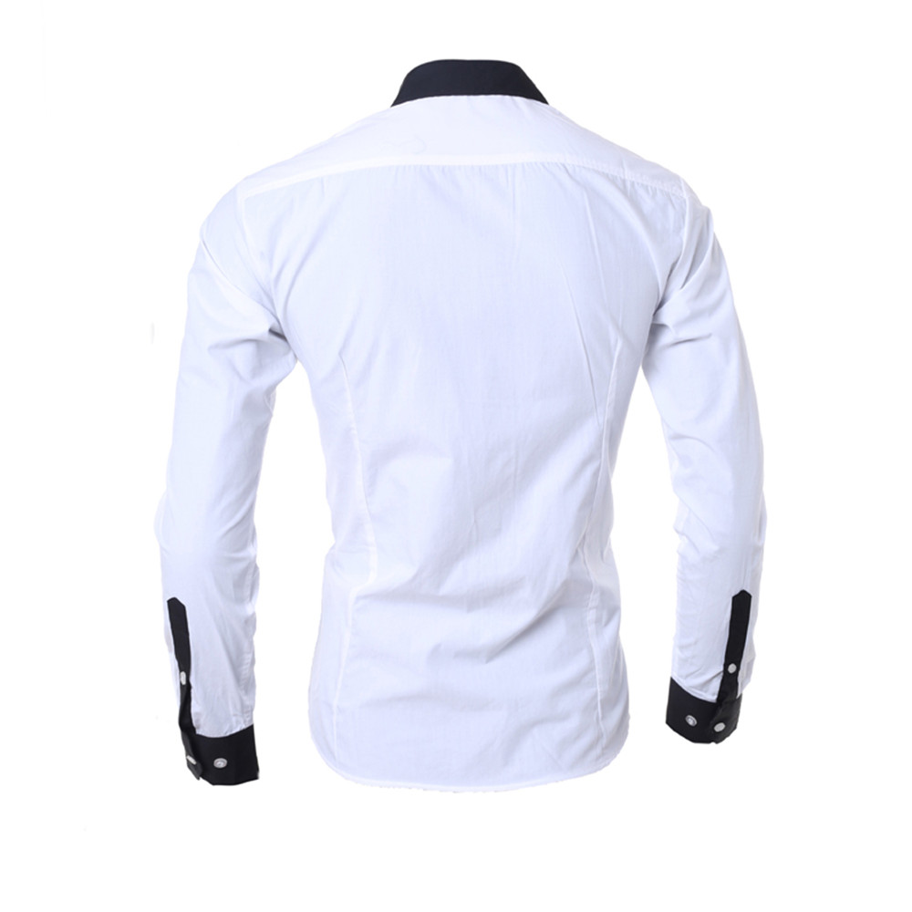 Classic Men's Fashion Slim Casual Color Collar Long-Sleeved Shirt