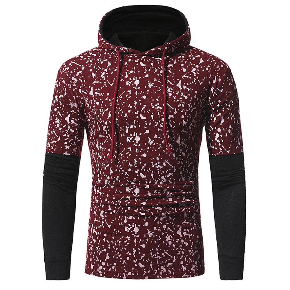 New Two-Piece Printing Men's Casual Slim Hooded Long-Sleeved Hoodie