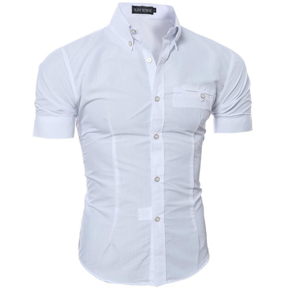 New Fashion Men's Casual Slim Solid Shirt