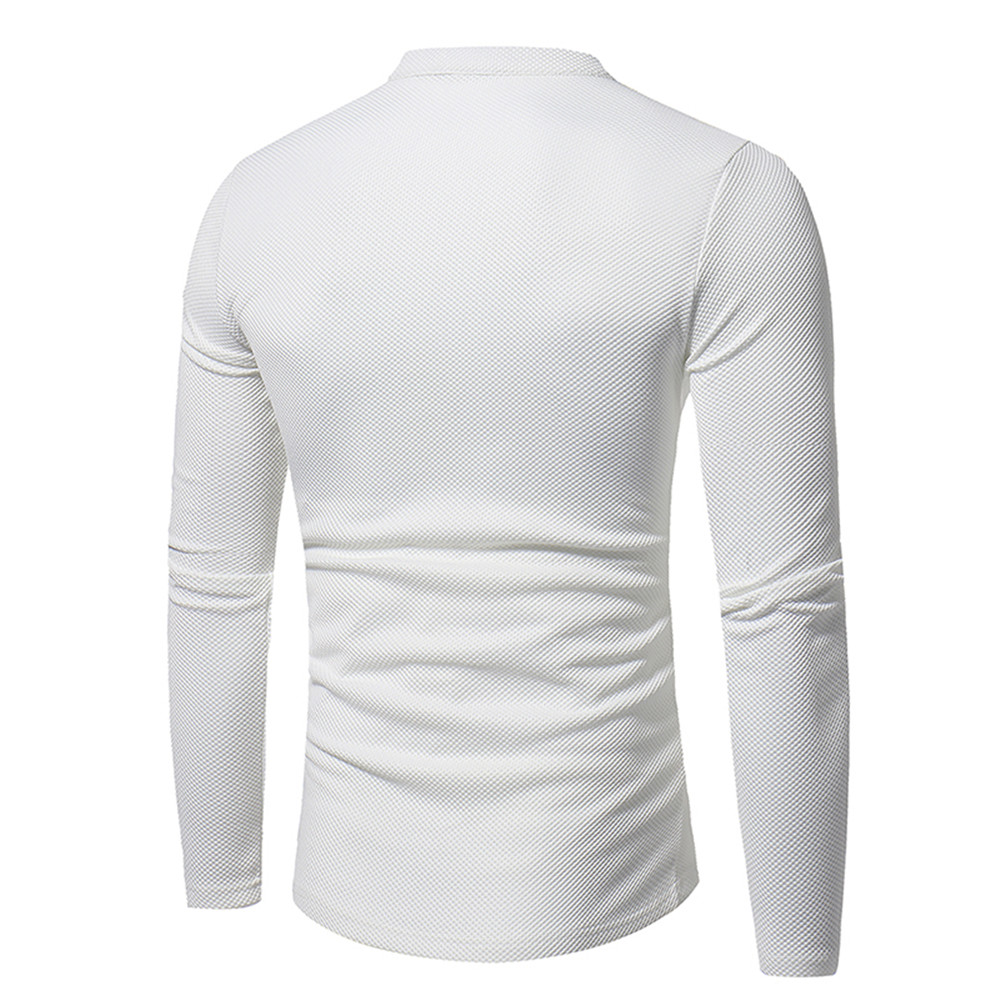 New Corn Fabric Men's Classic Collar Casual Slim Long-Sleeved T-Shirt