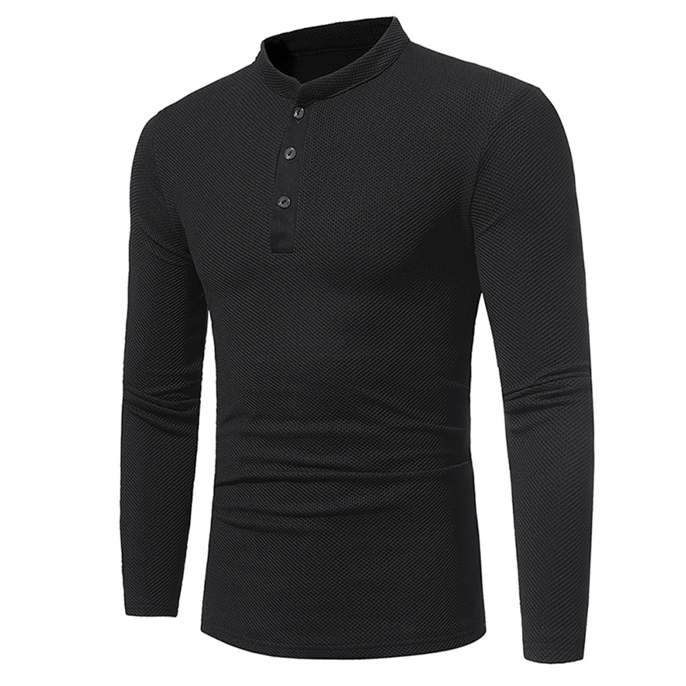 New Corn Fabric Men's Classic Collar Casual Slim Long-Sleeved T-Shirt