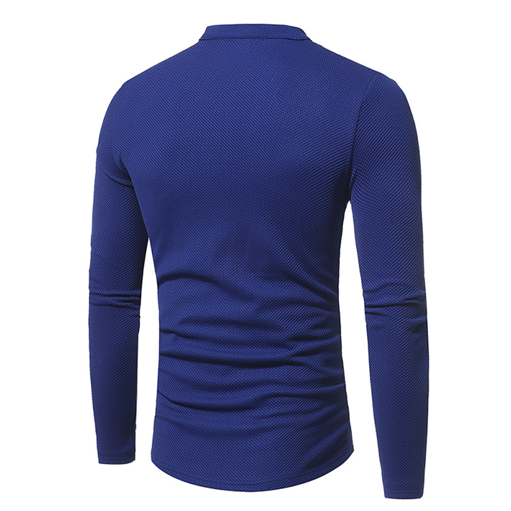 New Corn Fabric Men's Classic Collar Casual Slim Long-Sleeved T-Shirt