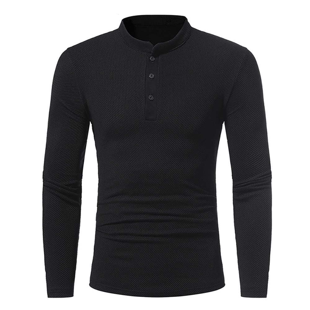 New Corn Fabric Men's Classic Collar Casual Slim Long-Sleeved T-Shirt