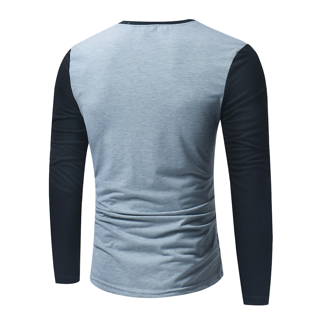 Men's Casual Raglan Sleeves Design Shirt Long-Sleeved T-shirt