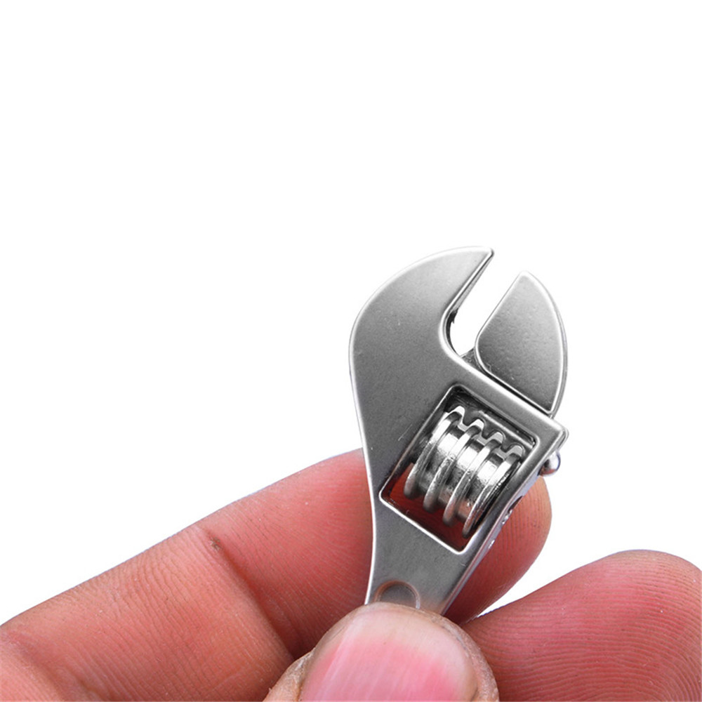 Silver Plated Changeable Spanner Keychain Wrench