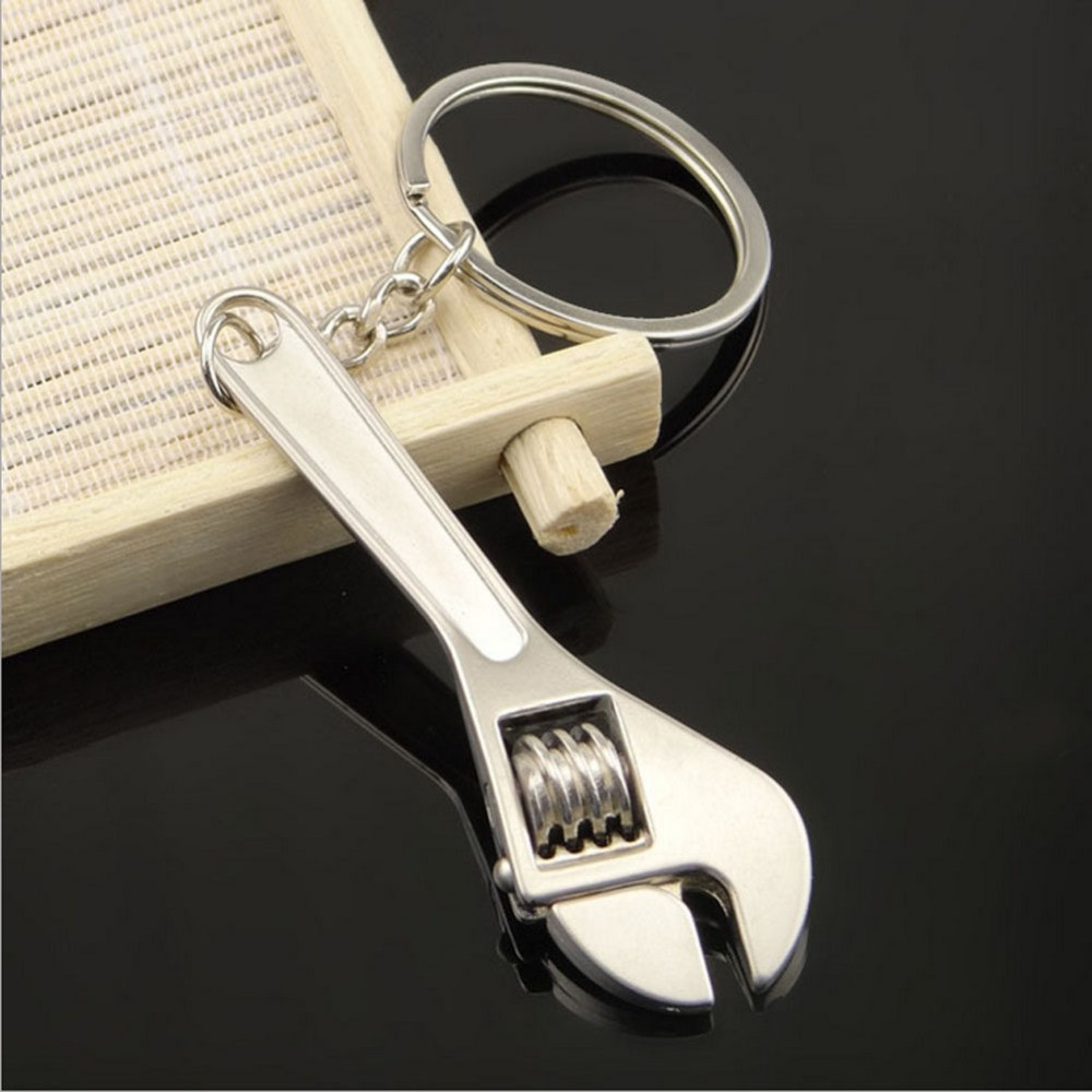 Silver Plated Changeable Spanner Keychain Wrench