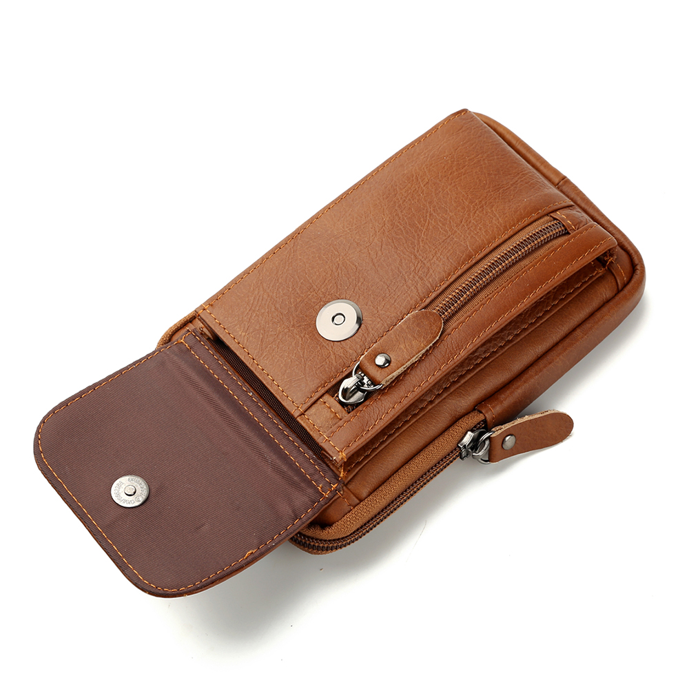 Luxury Genuine Leather Multifunction Crossbody Waist Bag for Men