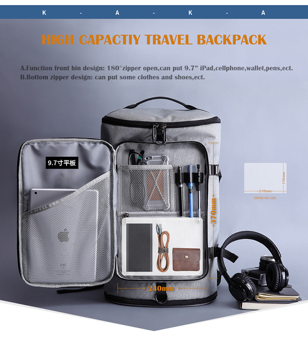 KAKA Large Capacity 15.6 inch Laptop Men Backpack Travel Bags for Teenagers