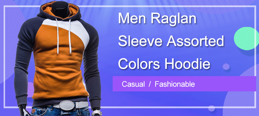 Raglan Long Sleeve Hoodie for Men