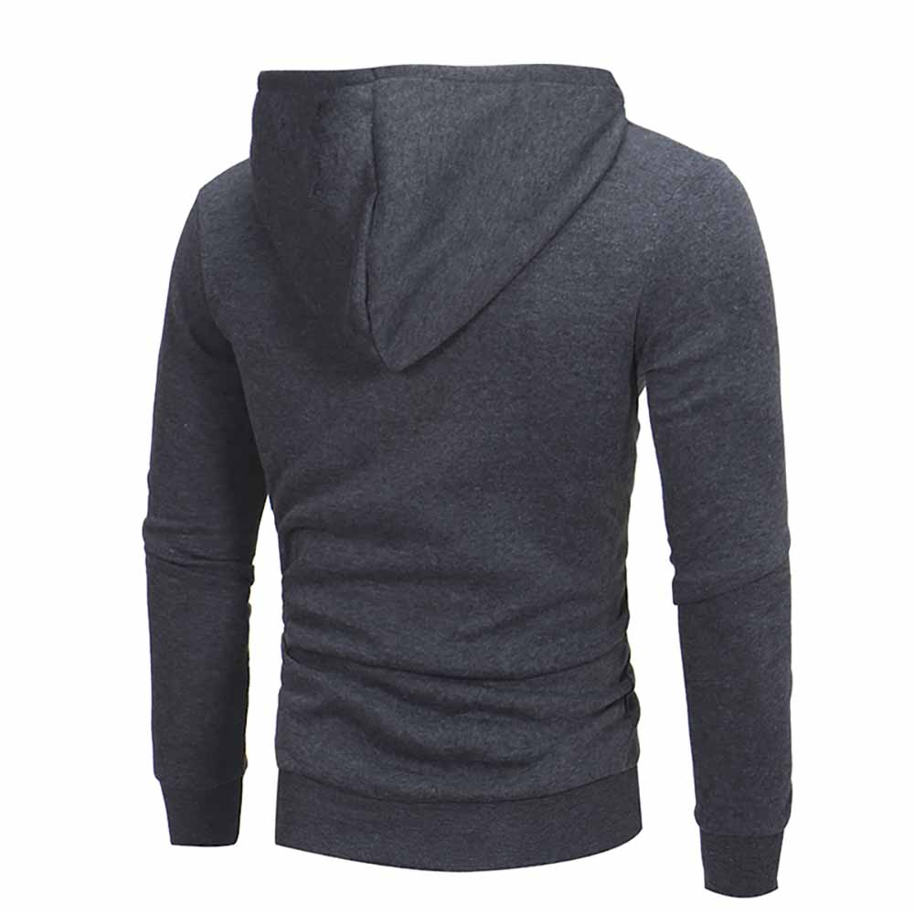 Fashion Classic Diagonal Zipper Men's Casual Slim Hooded Cardigan Sweater