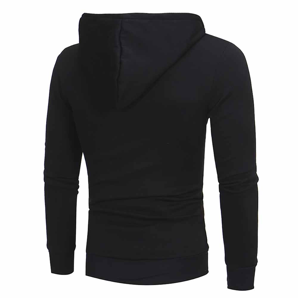 Fashion Classic Diagonal Zipper Men's Casual Slim Hooded Cardigan ...