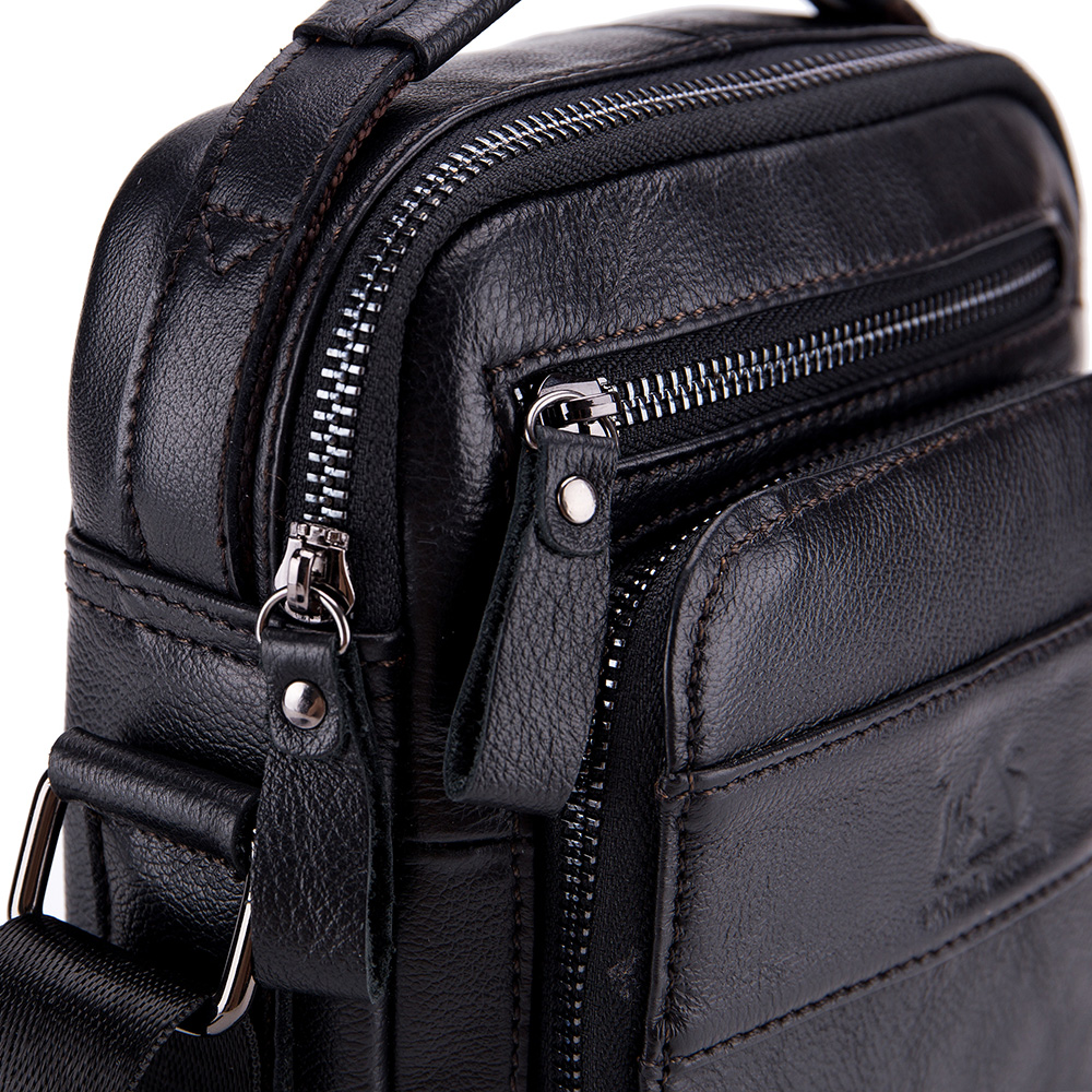 LAOSHIZI Leather Men's Single Shoulder Diagonal Bag Limelight Leather Men's Bag