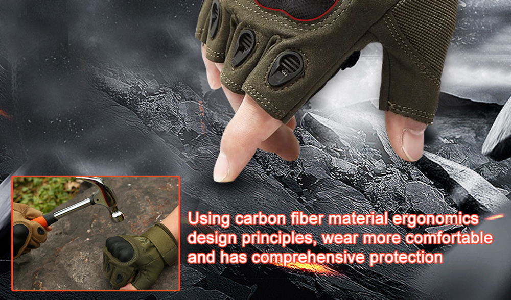 Men's Outdoor Tactics and Semi-full Finger O-slip Anti-slip Glove