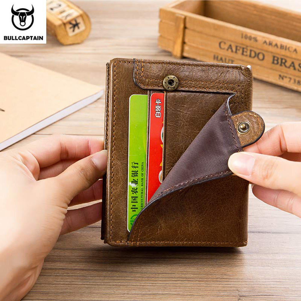 Fashion Men Cowhide Wallet Genuine Leather Short Male Coin Purse