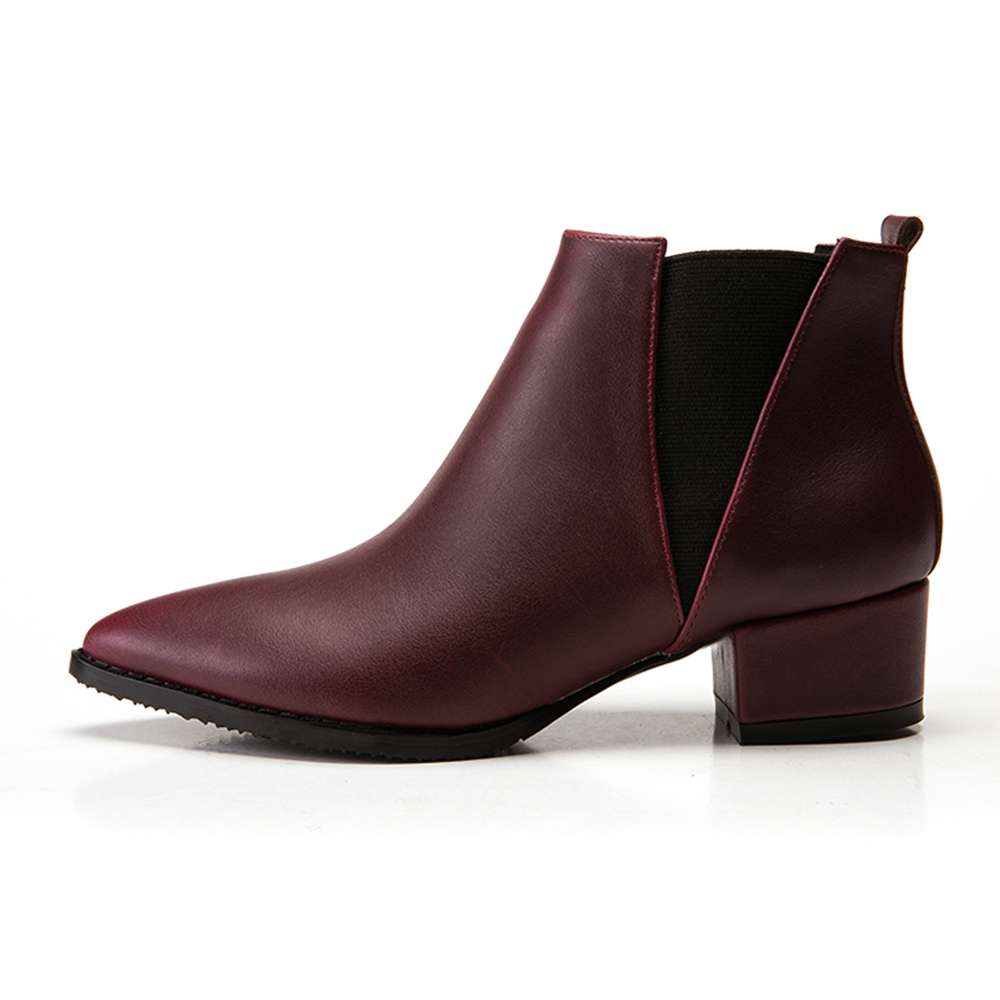 Thick Heel Simple Ankle Boots Pointed High Heel Women'S Boots