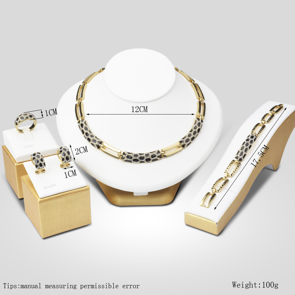 Gold Color Jewelry Sets Multicolor Vintage Jewellery Set for Women Wedding Gift