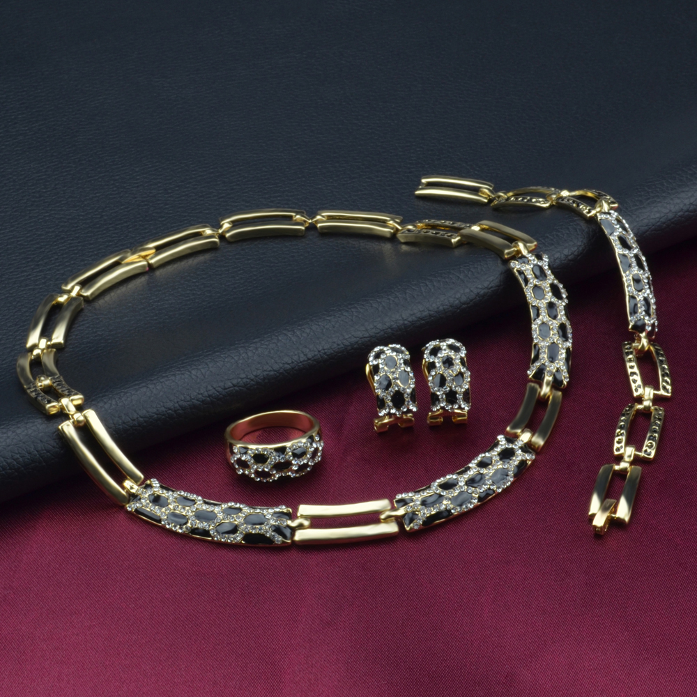 Gold Color Jewelry Sets Multicolor Vintage Jewellery Set for Women Wedding Gift