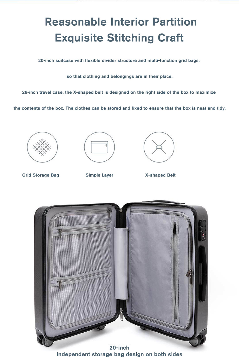90FUN 1A Universal Wheel Traveling Case Suitcase from Xiaomi youpin
