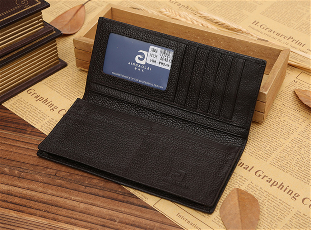 Man Bags Long Large Capacity Head Layer Cowhide Wallet