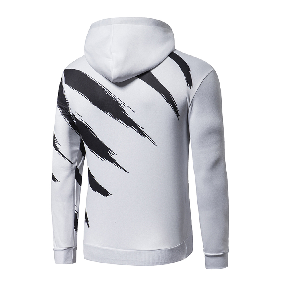 New Fashion Men'S Hooded Colorblock Long Sleeve Pullover Casual Sweater