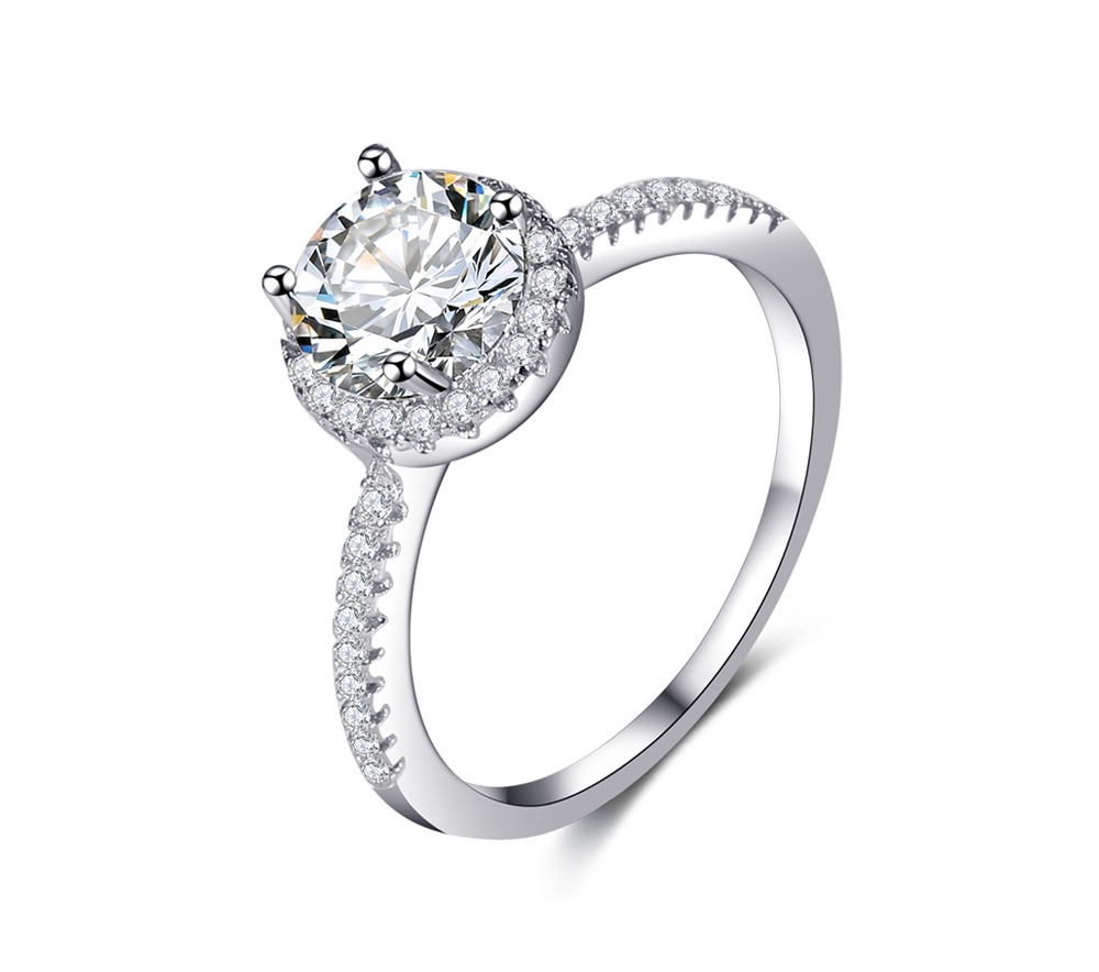 Oversized Flash Diamond Cobblestone Zircon Ring Luxury Full Diamond Ring