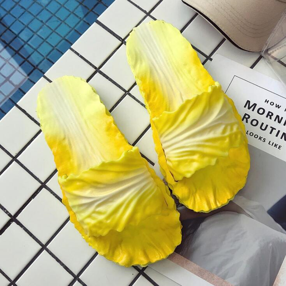 Creative Chinese Cabbage Slip-Proof Flexible Rubber Slippers By Network Celebrit