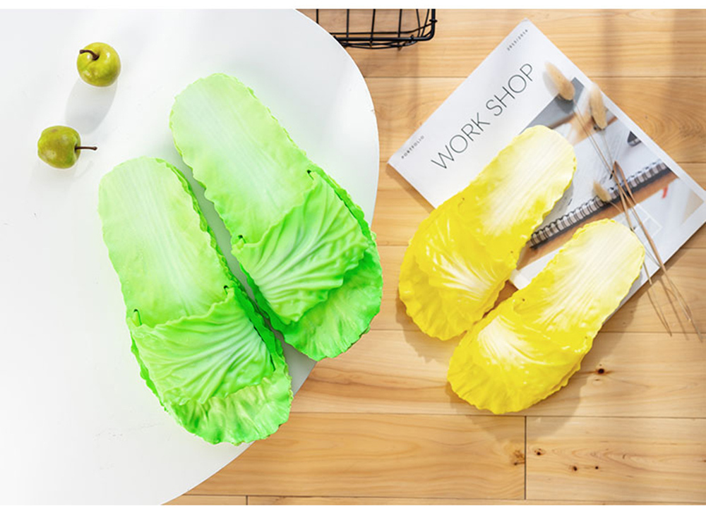 Creative Chinese Cabbage Slip-Proof Flexible Rubber Slippers By Network Celebrit