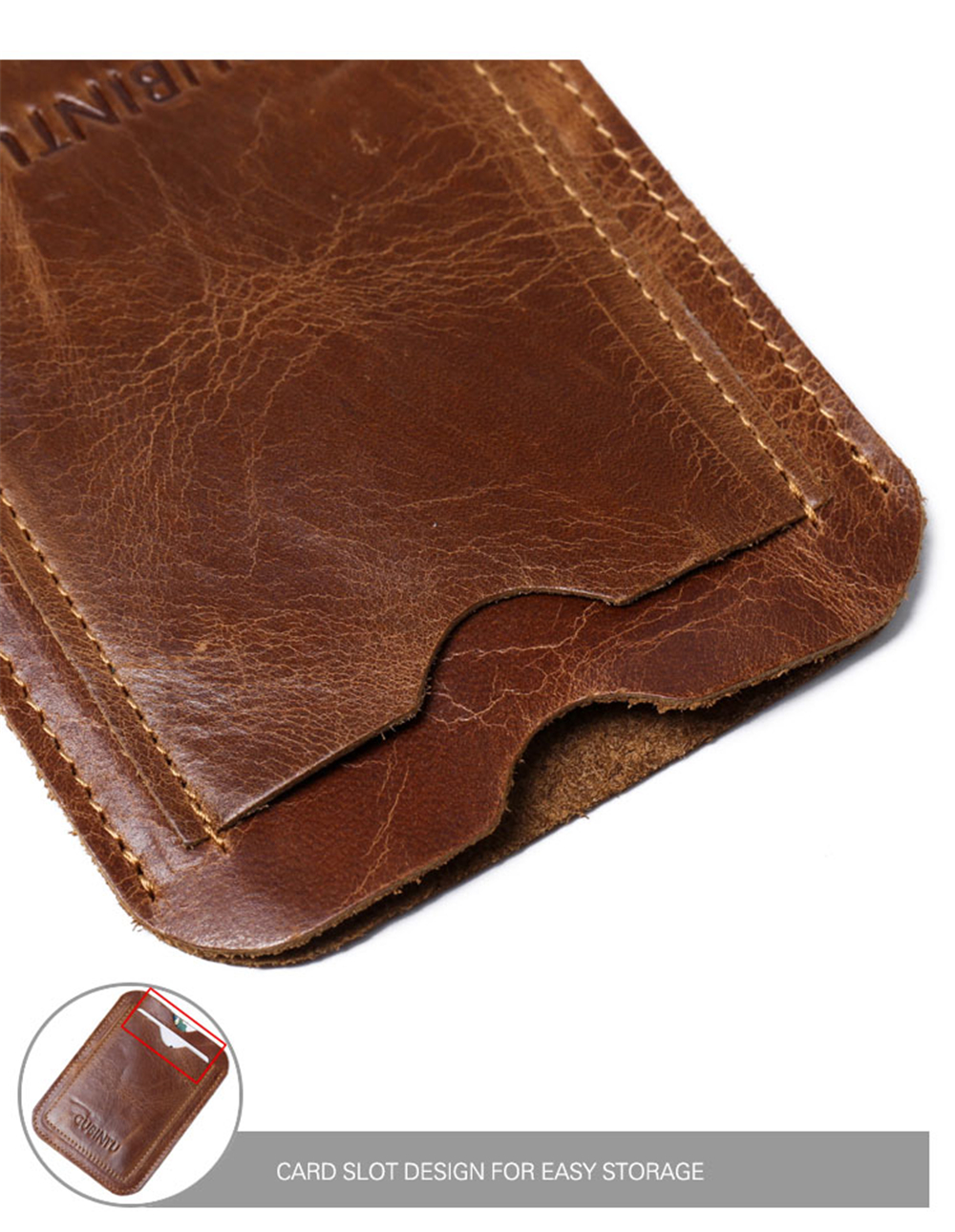 GUBINTU 421 Ultra-thin Leather Wallet Card Holder Coin Purse