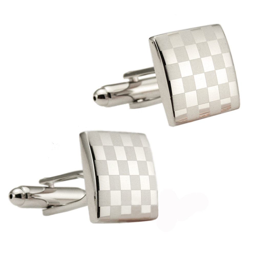 Alloy Plating Process Plaid Cufflinks