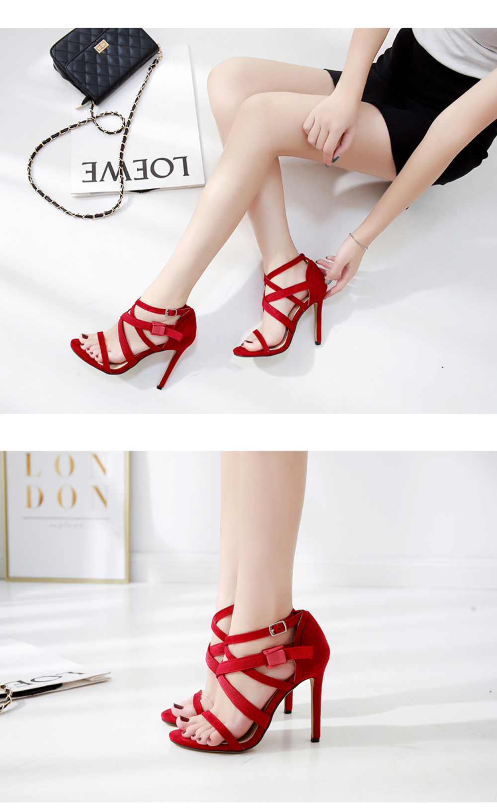 Women's Stiletto Open Toe Sandals Fashion Party High Heels