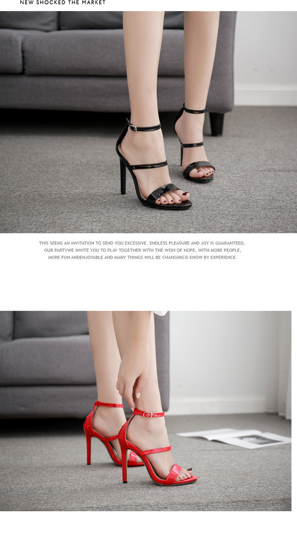 Women's Stiletto Open Toe High Heels Sexy Sandals