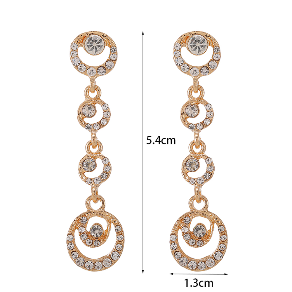 Fashion Circles Full of Diamond Pendant Earrings
