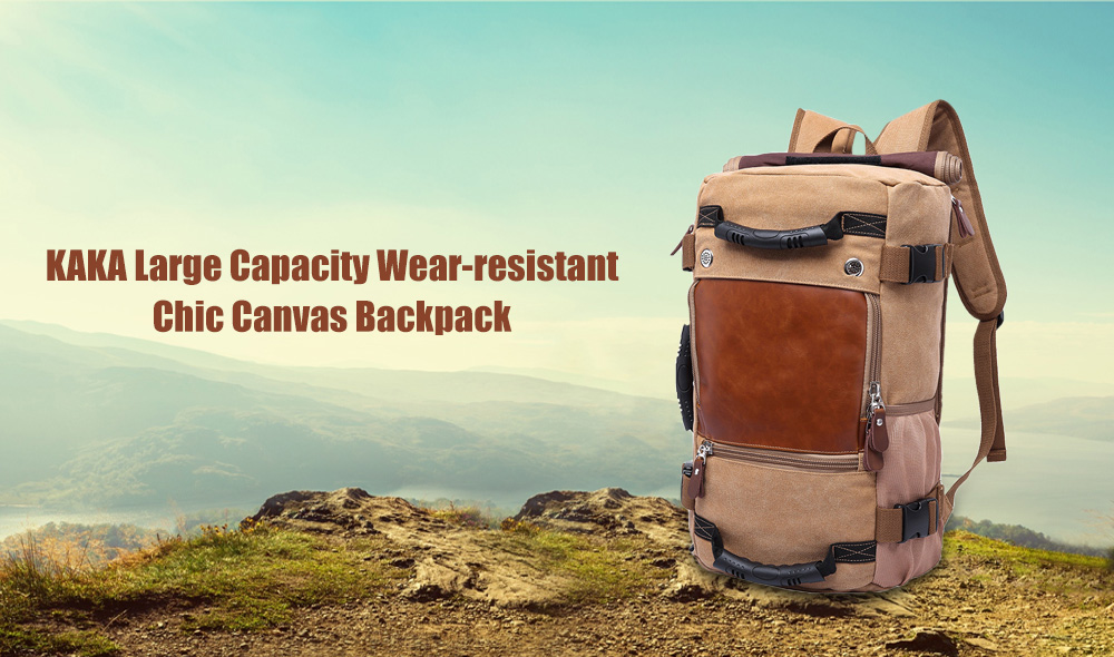 KAKA Large Capacity Wear-resistant Chic Canvas Backpack