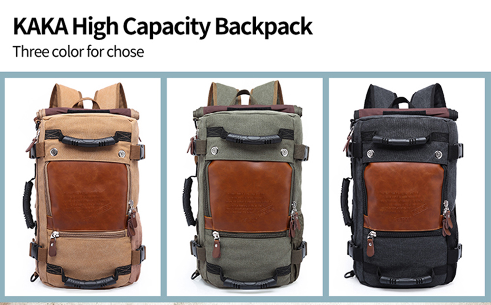 KAKA Large Capacity Wear-resistant Chic Canvas Backpack